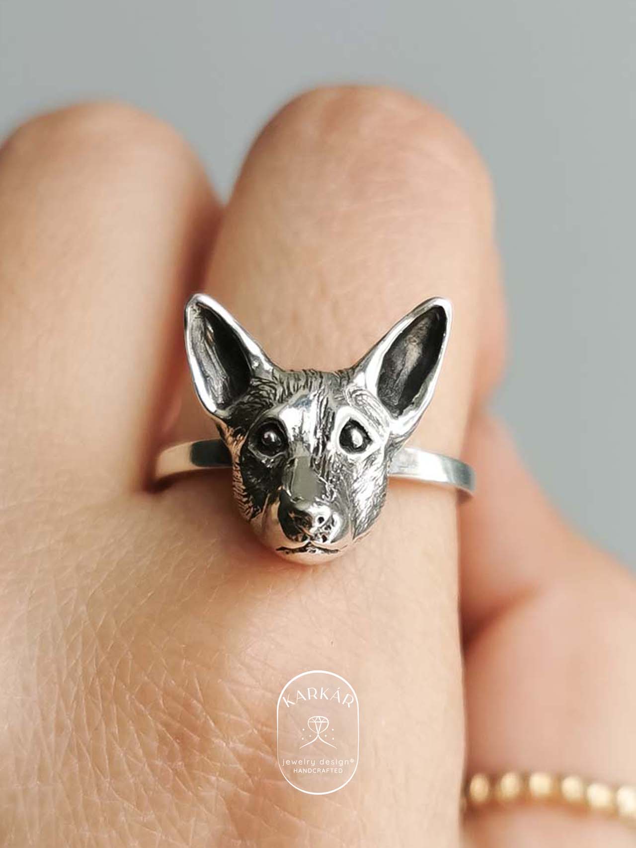 Anillo personalizado de tu perrito o gatito cara chica
