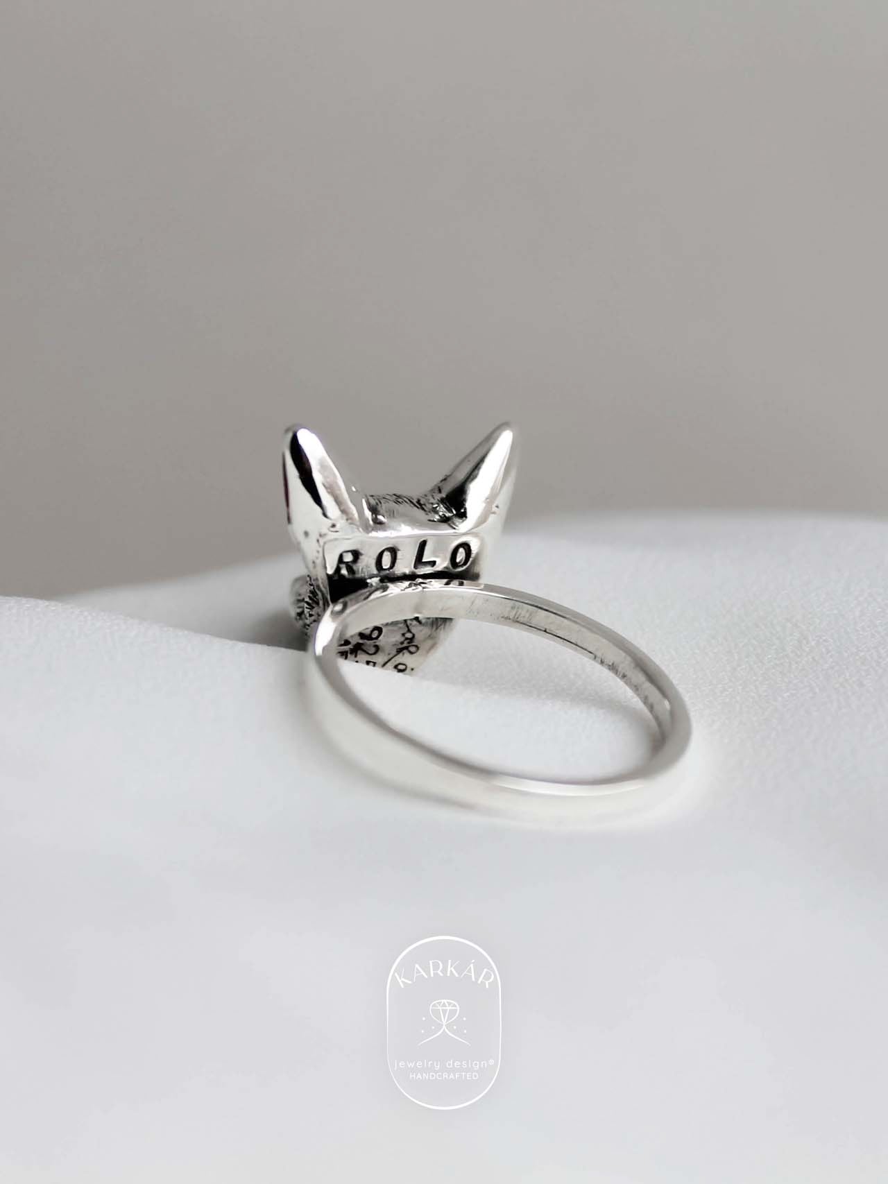 Anillo personalizado de tu perrito o gatito cara chica