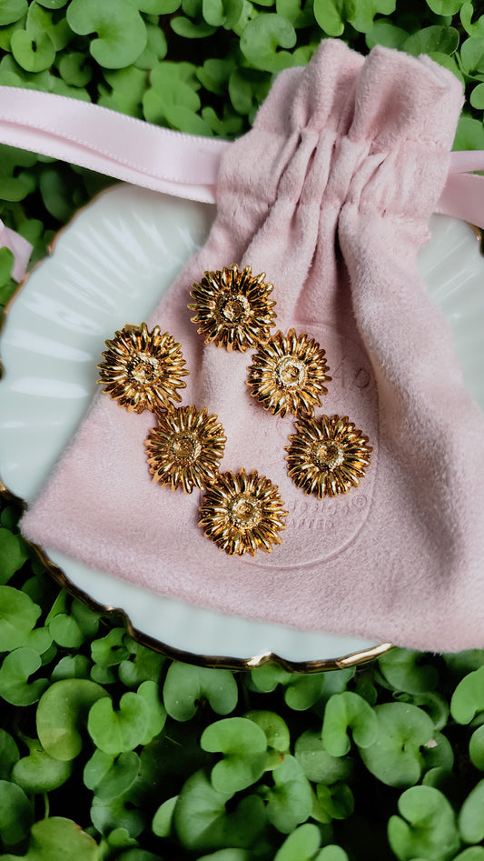 Aretes tres Girasoles