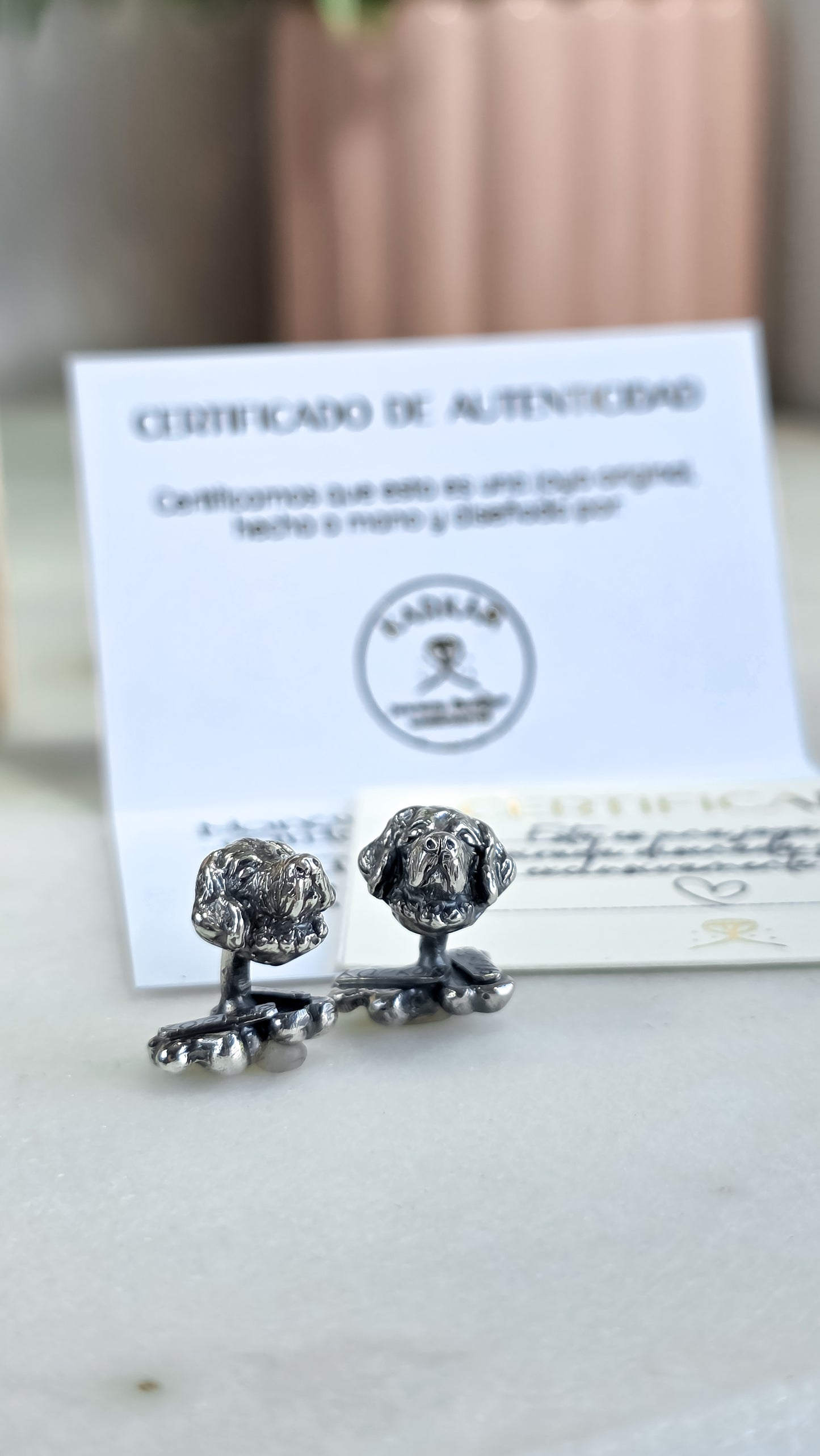 Mancuernillas personalizado de tu perrito o gatito carita mini