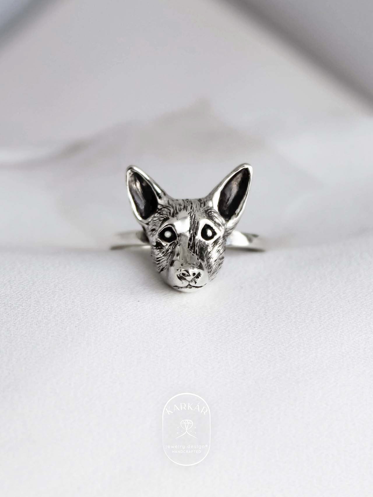Anillo personalizado de tu perrito o gatito cara chica