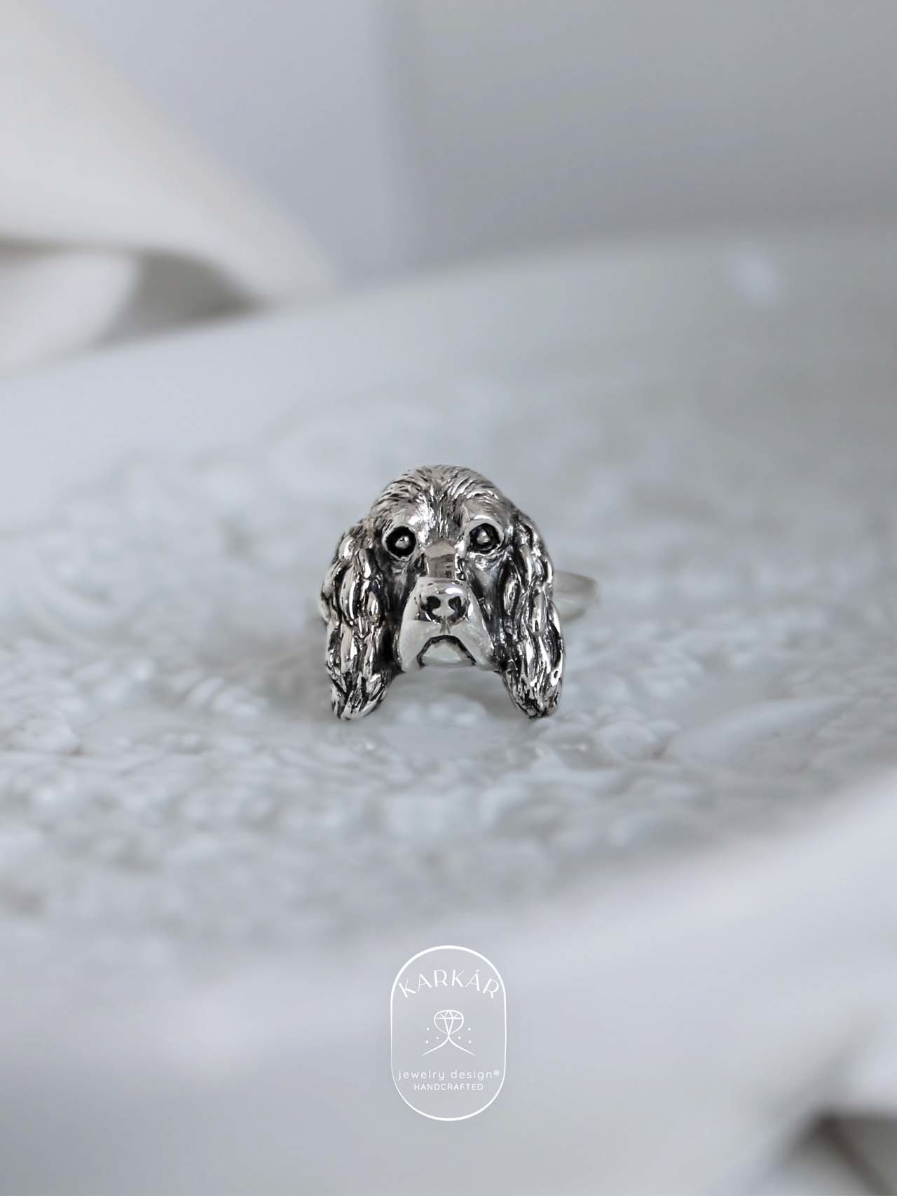 Anillo personalizado de tu perrito o gatito cara chica