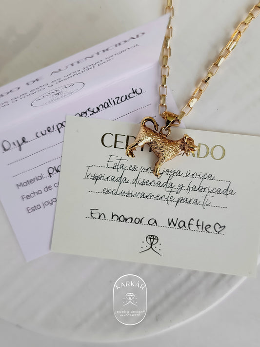 Dije personalizado de tu perrito o gatito de cuerpo completo