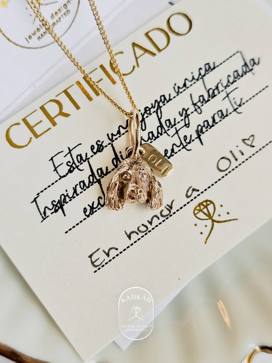 Dije personalizado de tu perrito o gatito carita mini