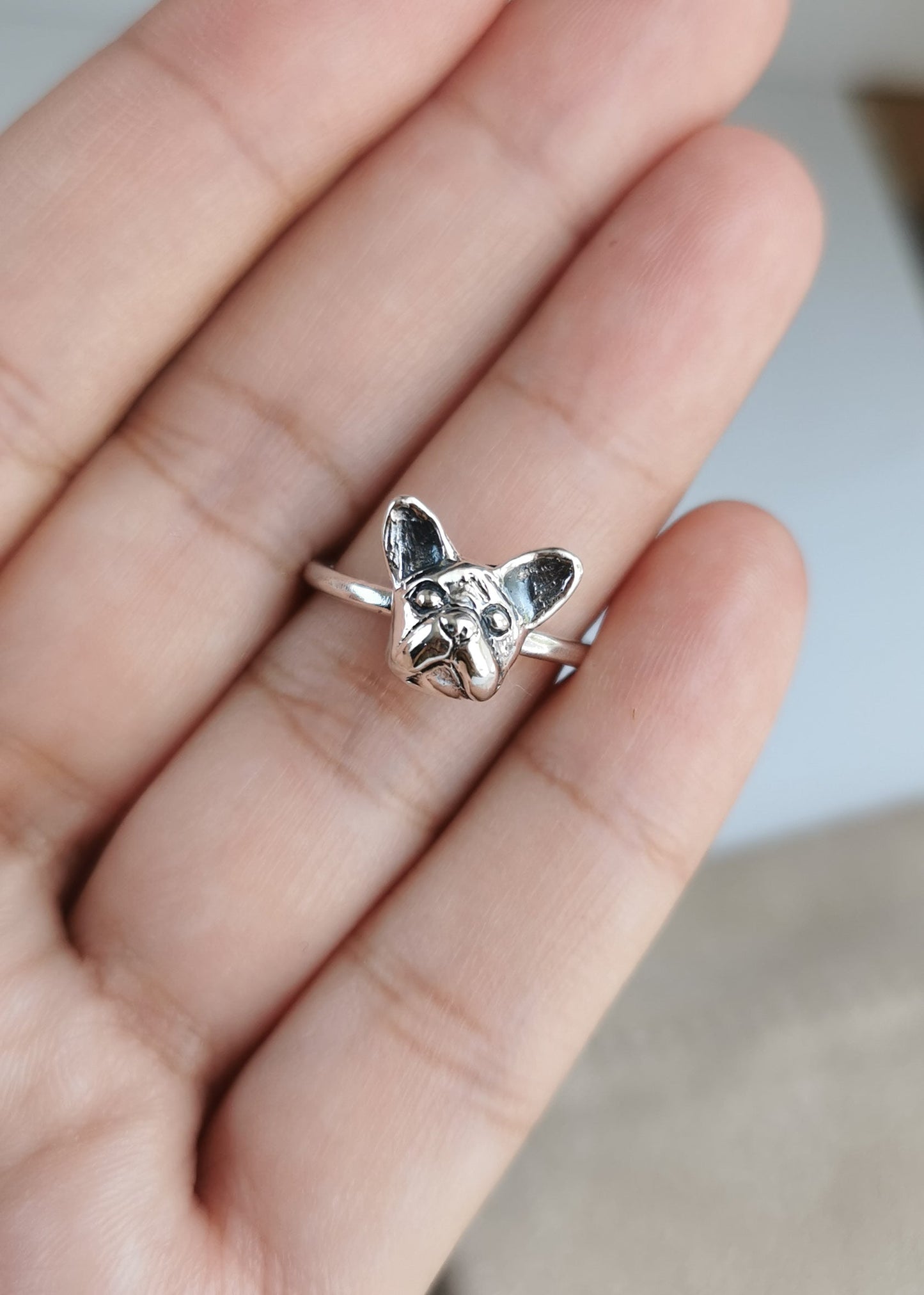 Anillo personalizado de tu perrito o gatito carita mini