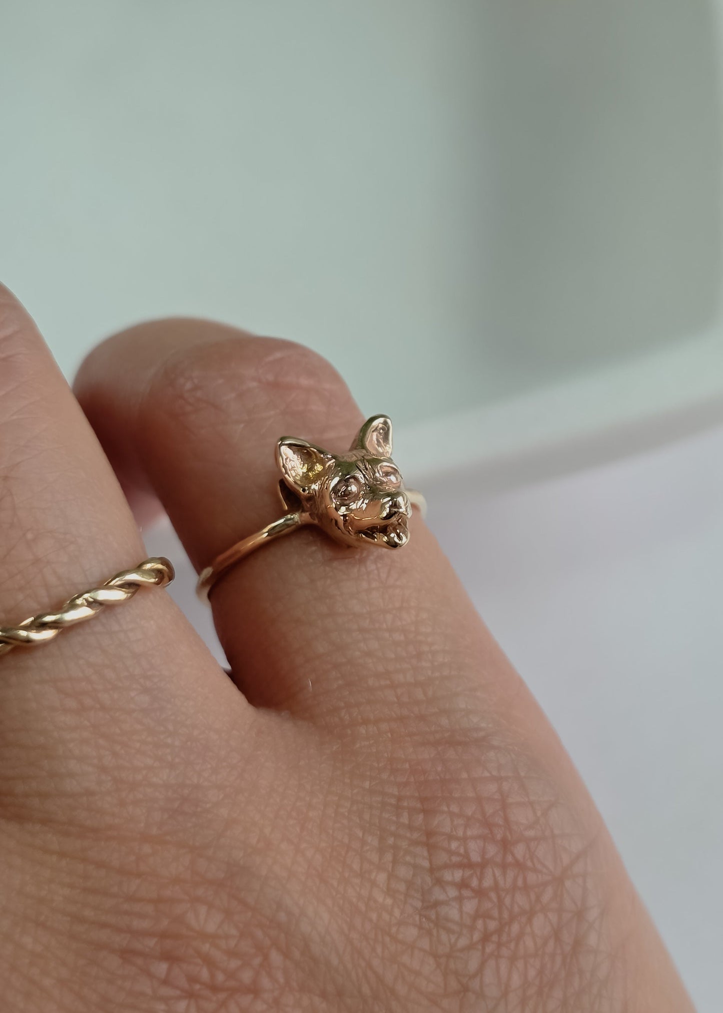 Anillo personalizado de tu perrito o gatito carita mini