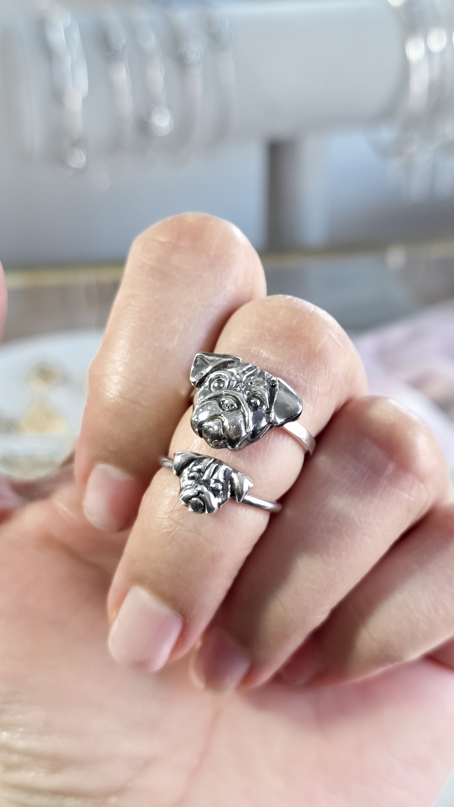 Anillo de Pug cara chica